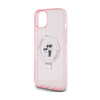 Karl Lagerfeld Ring Stand Karl & Choupette MagSafe - Etui iPhone 15 Plus (różowy) (KLHMP15MHMRSKCP)