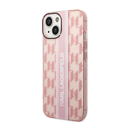 Karl Lagerfeld Mono Vertical Stripe - Etui iPhone 14 Plus (różowy) (KLHCP14MHKLSPCP)
