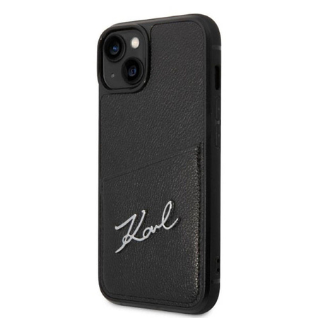 Karl Lagerfeld Signature Logo Cardslot - Etui iPhone 14 Plus (czarny) (KLHCP14MCSSK)