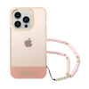 Guess Translucent Pearl Strap - Etui iPhone 14 Pro (różowy) (GUHCP14LHGCOHP)