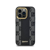 DKNY Leather Checkered Mono Pattern MagSafe - Etui iPhone 14 Pro Max (czarny) (DKHMP14XPCPVSLK)