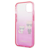 Karl Lagerfeld Gradient Ikonik Karl & Choupette - Etui iPhone 13 mini (różowy) (KLHCP13STGKCP)