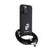 Karl Lagerfeld Crossbody Saffiano Metal Pin Karl & Choupette - Etui iPhone 14 Pro Max (czarny) (KLHCP14XSAKCPSK)