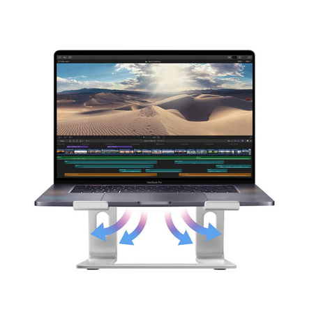 Crong AluBench – Aluminiowa podstawka do laptopa (srebrny) (CRG-ALUBN-SLV)