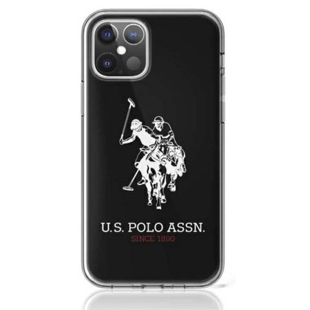 US Polo Assn Big Double Horse Logo - Etui iPhone 12 Pro Max (czarny) (USHCP12LTPUHRBK)