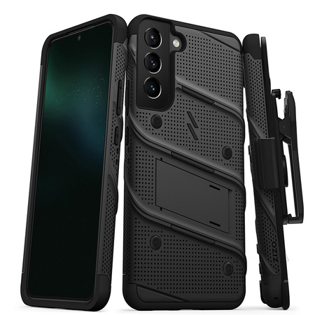 ZIZO BOLT Series - Pancerne etui Samsung Galaxy S22+ ze szkłem 9H na ekran + uchwyt z podstawką (czarny) (BOLT-SAMGS22PL-BKBK)