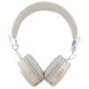 Guess Grained Classic Round Shape - Bezprzewodowe słuchawki nauszne Bluetooth ENC (beżowy) (GUBH70PGTSPSE)