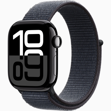 Apple Watch Series 10 GPS + Cellular 42mm Koperta z aluminium w kolorze onyksu, opaska sportowa w kolorze atramentowym (MWX83ET/A)