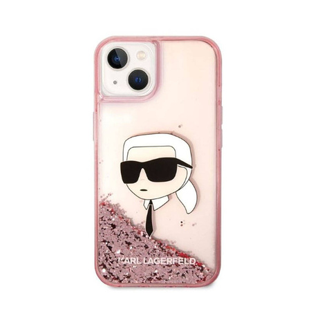 Karl Lagerfeld Liquid Glitter NFT Karl's Head - Etui iPhone 14 Plus (różowy) (KLHCP14MLNKHCP)