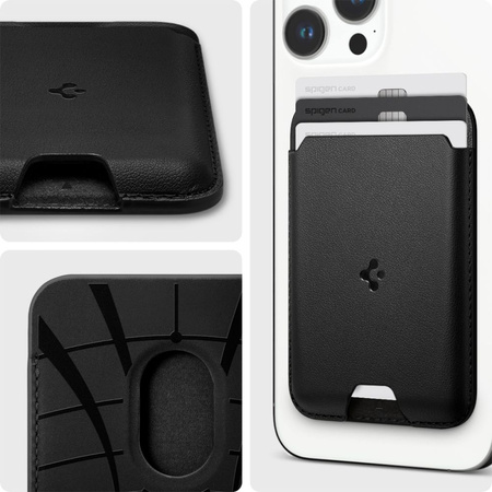 Spigen Valentinus Pro MagSafe - Portfel magnetyczny (Black) (AFA09442)