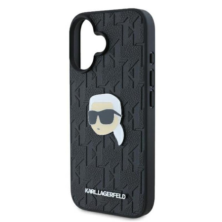 Karl Lagerfeld Monogram Karl Head Pin - Etui iPhone 16 (czarny) (KLHCP16SPGKLKIPK)