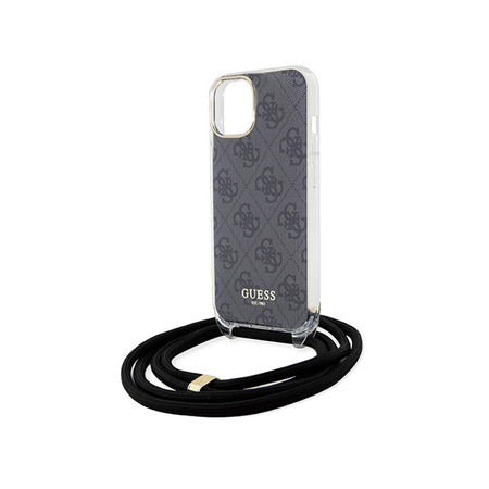 Guess Crossbody Cord 4G Print - Etui iPhone 15 (czarny) (GUHCP15SHC4SEK)