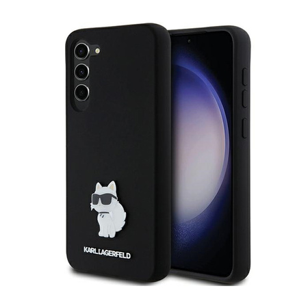 Karl Lagerfeld Silicone Choupette Metal Pin - Etui Samsung Galaxy S24+ (czarny) (KLHCS24MSMHCNPK)