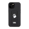 Karl Lagerfeld Gripstand Saffiano Choupette Pins - Etui iPhone 15 (czarny) (KLHCP15SGSACHPK)