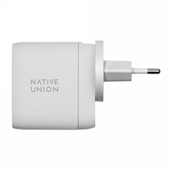 Native Union Fast GaN Charger - ładowarka 67W PD, 2x USB-C, adaptery US/UK/EU w zestawie (white) (FAST-PD67-WHT-INT)