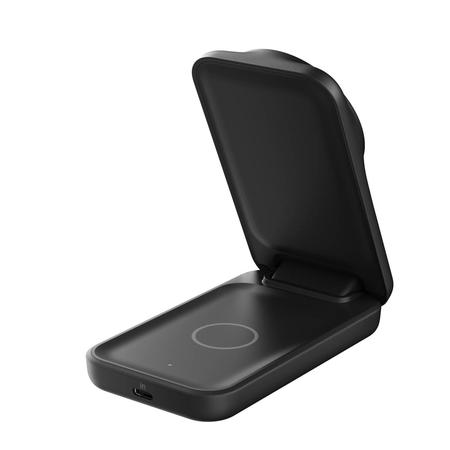 Belkin Ładowarka magnetyczna Qi2 25W, składana 2w1, zasilacz 45W, czarna (WIZ038KQBK)