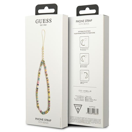 Guess Phone Strap Beads and Pearls Heishi - Zawieszka do telefonu 25 cm (Multicolor) (GUSTPEAM)