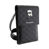 Karl Lagerfeld Saffiano Monogram Ikonik - Torebka crossbody na telefon (czarny) (KLWBSAKHPKK)