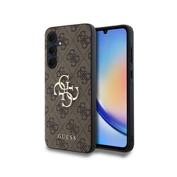 Guess 4G Big Metal Logo - Etui Samsung Galaxy A35 5G (brązowy) (GUHCSA354GMGBR)
