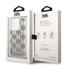 Karl Lagerfeld Monogram Liquid Glitter - Etui iPhone 14 Pro (srebrny) (KLHCP14LLMNMS)