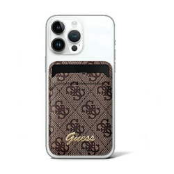Guess Wallet Cardslot Stand MagSafe 4G Classic Logo - Portfel magnetyczny z funkcją standu (brązowy) (GUWMSHG4SHW)