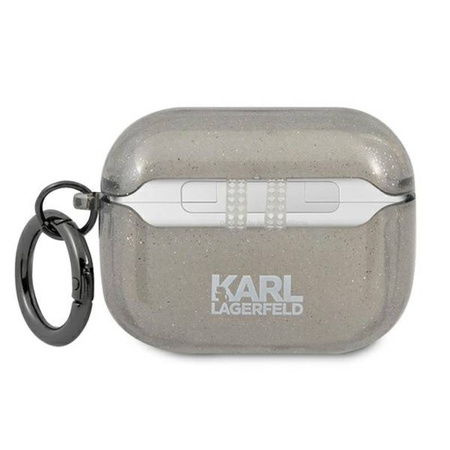 Karl Lagerfeld Karl Head Glitter - Etui Airpods Pro (czarny) (KLAPUKHGK)