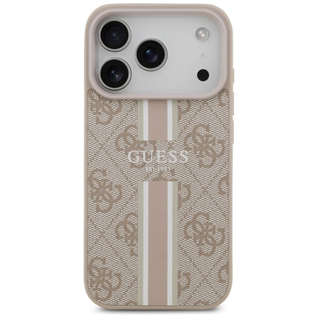 Guess 4G Printed Stripes MagSafe - Etui iPhone 17 Pro (różowy) (GUHMP17LP4RPSP)