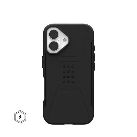 UAG Civilian Magsafe - obudowa ochronna do iPhone 16 kompatybilna z MagSafe - czarny (114446114040)