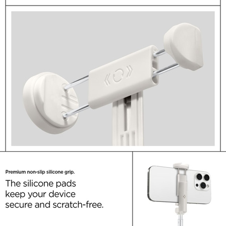 Spigen S541W Bluetooth Selfie Stick Tripod - Statyw na smartfon / uchwyt selfie stick (Dune Beige) (AMP09337)