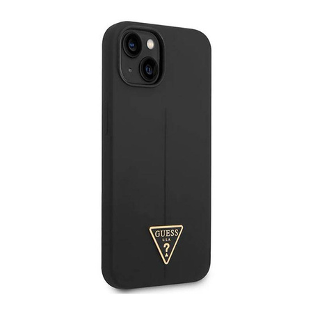 Guess Silicone Triangle Logo - Etui iPhone 14 Plus (czarny) (GUHCP14MSLTGK)