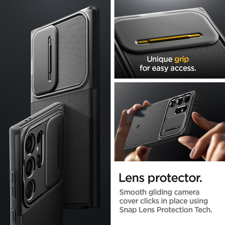 Spigen Optik Armor - Etui do Samsung Galaxy S24 Ultra (Czarny) (ACS07313)