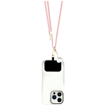 Hello Kitty Patch & Kitty Head Charm - Uniwersalny pasek / smyczka do telefonu (różowy) (HKUCPNMP)