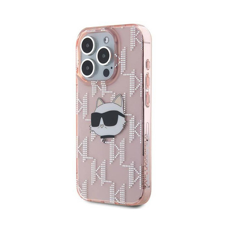 Karl Lagerfeld IML Choupette Head & Monogram - Etui iPhone 15 Pro (różowy) (KLHCP15LHKLPCHP)