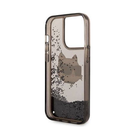Karl Lagerfeld Liquid Glitter NFT Choupette Head - Etui iPhone 14 Pro (czarny) (KLHCP14LLNCHCK)