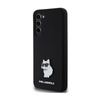 Karl Lagerfeld Silicone Choupette Metal Pin - Etui Samsung Galaxy S24+ (czarny) (KLHCS24MSMHCNPK)