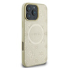 Guess Saffiano Peony Classic Logo MagSafe - Etui iPhone 16 Pro (złoty) (GUHMP16LPSAPSMED)