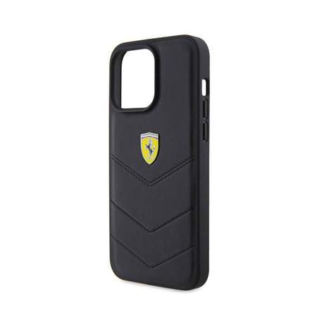 Ferrari Quilted Metal Logo - Etui iPhone 15 Pro Max (czarny) (FEHCP15XRDUK)