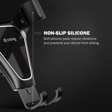 Crong Gravity Auto-Clip Car Holder - Uchwyt samochodowy grawitacyjny do telefonu 4,7”- 6,5” (czarny) (CRG-CH4-BLK)