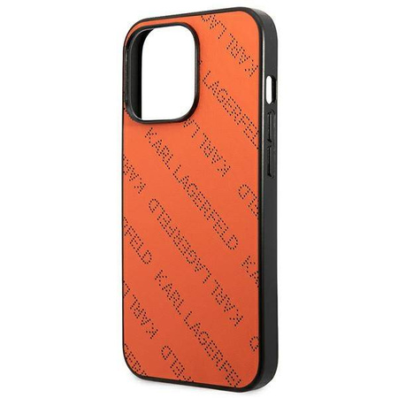 Karl Lagerfeld Perforated Allover - Etui iPhone 13 Pro Max (pomarańczowy) (KLHCP13XPTLO)