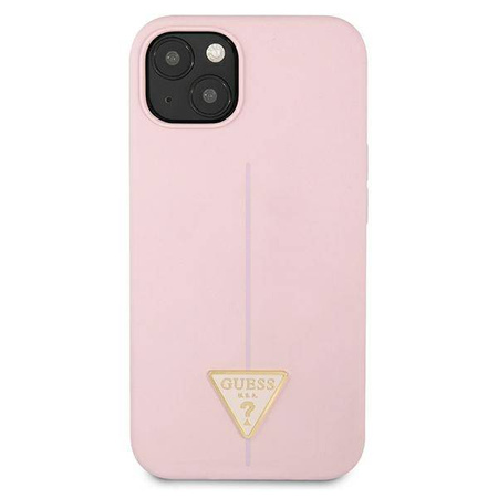 Guess Silicone Triangle Logo - Etui iPhone 13 mini (liliowy) (GUHCP13SSLTGU)