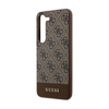 Guess 4G Bottom Stripe Metal Logo Collection - Etui Samsung Galaxy S24+ (brązowy) (GUHCS24MG4GLBR)