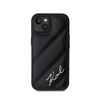 Karl Lagerfeld Diagonal Quilted Script - Etui iPhone 14 / 15 / 13 (czarny) (KLHCP14SPQDSMGK)