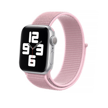 Crong Nylon - Pasek sportowy do Apple Watch 38/40/41/42 mm (Powder Pink) (CRG-40NLB-PDP)