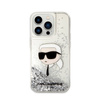 Karl Lagerfeld Liquid Glitter NFT Karl's Head - Etui iPhone 14 Pro Max (srebrny) (KLHCP14XLNKHCH)