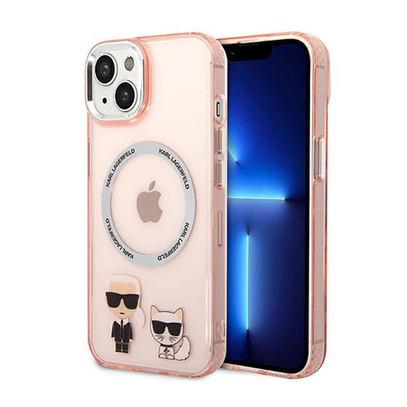 Karl Lagerfeld Karl & Choupette Aluminium MagSafe - Etui iPhone 14 Plus (różowy) (KLHMP14MHKCP)