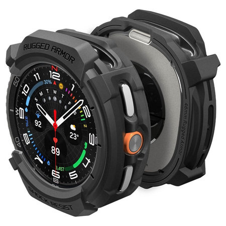 Spigen Rugged Armor - Obudowa do Samsung Galaxy Watch 8 Classic 46 mm (Matte Black) (ACS10012)