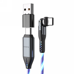Statik PowerPivot GloBright Pro - kabel USB-C - USB-C/USB-A 2m, z podświetleniem LED (PUP-0465-6FT-CC)