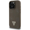 Guess Grained Hot Stamp Peony Triangle Logo MagSafe - Etui do iPhone 16 Pro Max (brązowy) (GUHMP16XPGBTMW)