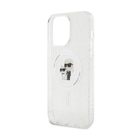 Karl Lagerfeld Karl & Choupette Glitter MagSafe - Etui iPhone 14 Pro Max (przezroczysty) (KLHMP14XHGKCNOT)