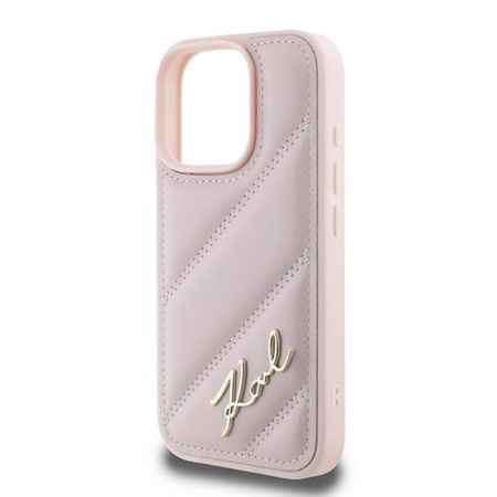Karl Lagerfeld Quilted Signature - Etui iPhone 16 Pro Max (różowy) (KLHCP16XPQDSMGP)